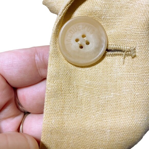 Jacquemus Men's Oversized Linen Blazer Yellow - Picture 7 of 8